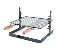 Graticola bistecchiera in ferro regolabile in altezza da 50 cm per grigliate BBQ