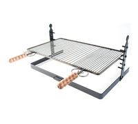 Graticola bistecchiera in ferro regolabile in altezza da 60 cm per grigliate bbq