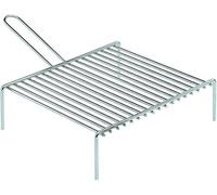 Graticola Camino in Tondino di Acciaio Cromato con Piedi, Ideale per Barbecue e Arrostire, Resistente e Pratica. (30x35 cm)