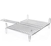 Filtex Graticola incrociata, in Filo cromato, con piedi, Grigio, 40x45 cm - 2387400