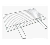 Graticola Griglia 67x40 Cm per Barbecue in Acciaio Cromato Manici Pieghevoli