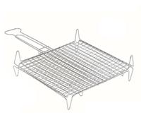 Graticola griglia doppia in Acciaio cromato con manici e piedini Camino Barbecue