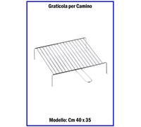 Graticola Griglia per Camino Barbecue Carne Pesce in Acciaio Cromato con Piedini