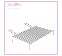 GRATICOLA IN ACCIAIO CROMATO PER CAMINO CON PIEDE CM.35X70