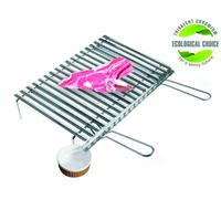 GRATICOLA IN ACCIAIO INOX CON SGOCCIOLATOIO PER CAMINO BARBECUE FORNACELLA