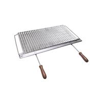 Graticola in acciaio inox per barbecue camino stufa con manici legno smontabili