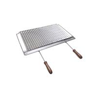 Graticola in acciaio inox per barbecue camino stufa con manici legno smontabili