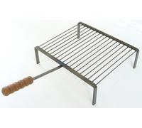 Graticola In Ferro Battuto cm. 45x40 Con Manico In Legno Arredo da esterno