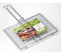 GRATICOLA BOMBATA CON PIEDI 35X40CM GRIGLIA DOPPIA INCROCIATA BARBECUE