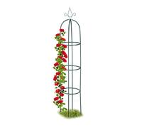 Relaxdays Graticolato ad Obelisco, per Piante Rampicanti, Rose, Resistente, Autoportante, Altezza 200 cm, Verde Scuro