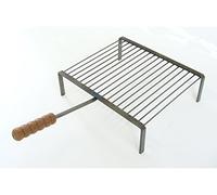 Graticola In Ferro Battuto cm. 45x40 Con Manico In Legno Arredo da esterno
