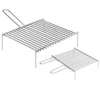 GRATICOLE GRIGLIE IN ACCIAIO CROMATO PER CAMINO BARBECUE CM.35X40 MANICO DOPPIO