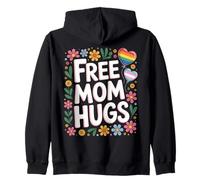 Gratis Mom Hugs Pride Month Rainbow Flag Supporto LGBT LGBTQ Felpa con Cappuccio