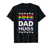 Gratis Papà Abbraccia Arcobaleno Lgbtq Gay Pride Mese Orgoglioso Alleato Maglietta