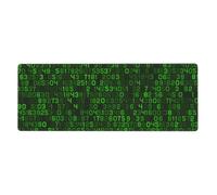 GRatka Codice del computer decimale verde del programmatore,Tappetino per mouse grande, da scrivania, per tastiera e computer, con base in gomma antiscivolo, 30 x 80 cm