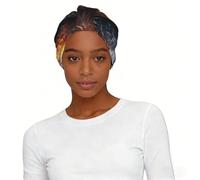 GRatka L'immagine di una palla da baseball nell'acqua e nel fuoco,Cappello morbido da notte, bandana da donna, foulard elastico, berretto, fascia per capelli