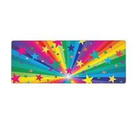 GRatka Raggi di coriandoli arcobaleno e stelle,Tappetino per mouse grande, da scrivania, per tastiera e computer, con base in gomma antiscivolo, 30 x 80 cm