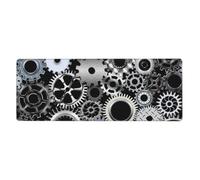 GRatka Tecnologia di rendering di ingranaggi metallici Arte digitale,Tappetino per mouse grande, da scrivania, per tastiera e computer, con base in gomma antiscivolo, 30 x 80 cm