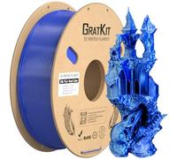 GratKit Filamento PLA Seda Doble-Color,Coextrusion Filamento de Impresión 3D 1.75mm,-0.03mm, 1KG Carrete (2.2 LBS), Silk PLA plata azul
