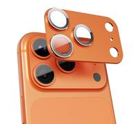 GratKit for iPhone 17 Pro Camera Lens Protector, 9H Tempered Glass with Aluminum Alloy Frame Full Protective Cover, Case Friendly, Ultra HD, Night-Shot Friendly, Orange