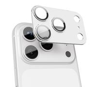 GratKit for iPhone 17 Pro Max Camera Lens Protector, 9H Tempered Glass with Aluminum Alloy Frame Full Protective Cover, Case Friendly, Ultra HD, Night-Shot Friendly, Silver