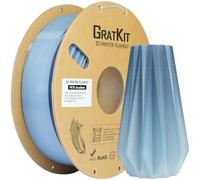 GratKit Gradient PETG Filament, Color Change 3D Printer Filament 1.75mm, 1kg, Multicolor PETG Translucent Gradient Misty Gray White