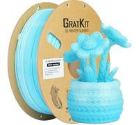 GratKit Gradient PETG Filament, Color Change 3D Printer Filament 1.75mm, 1kg, Multicolor PETG Translucent Gradient Lake Blue White