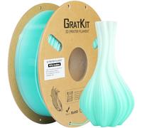 GratKit Gradient PETG Filament, Color Change 3D Printer Filament 1.75mm, 1kg, Multicolor PETG Translucent Gradient Lake Green White