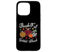grato grato benedetto leopardo plaid zucca ringraziamento Custodia per iPhone 15 Pro Max