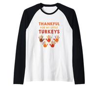 Grato per Il Mio Piccolo Tacchino Insegnante Ringraziamento Maglia con Maniche Raglan