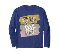 Grato per Le Cose Semplici Citazione Motivazionale Maglia a Manica