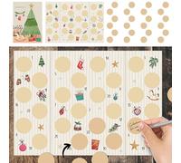 Gratta calendario dell'Avvento da aprire, 21 x 30 x 0,5 cm, pellicola antigraffio 1 - 24, calendario natalizio (1 calendario da grattare)