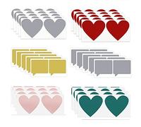 Gratta e Vinci Adesivi, 60 Pezzi Scratch Sticker Da Grattare, Cuore e Forma Di Dialogo, Etichette per Regalo, Biglietto d'Invito, Matrimonio, Festa