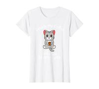 Gratta e Vinci Gattino Carino con caffè Maglietta, Donna, Bianco, XS