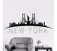Grattacieli di New York e edifici dello skyline della città Adesivo da parete in vinile - Per camera da letto Soggiorno Decorazioni per la casa Adesivo da parete in vinile rimovibile 57x140 cm