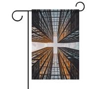 Grattacielo guardando il cielo decorazioni pasquali per esterni con colori vivaci, bandiera da giardino su entrambi i lati, 30 x 45 cm, decorazioni primaverili per veranda, patio, prato, giardino.