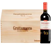 Grattamacco 40 anni Rosso Bolgheri Superiore DOC 2022 (BIO) 6 bottiglie in cassetta di legno 4,5 l