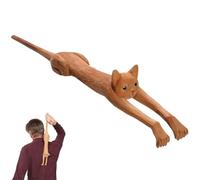 Grattaschiena a forma di gatto, in legno di tiglio, 48 cm, con manico lungo, per un sollievo immediato dal prurito e rilassamento del corpo, per giovani e anziani, tutti possono graffiare