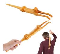 Grattaschiena a forma di gatto, in legno di tiglio, portatile, per un sollievo immediato dal prurito e rilassamento del corpo