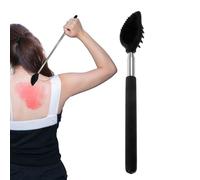 Grattaschiena estensibile, spazzola telescopica in silicone, 67 cm, strumento portatile per massaggi con manico in acciaio inox, per bambini e adulti