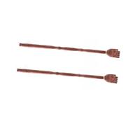 Grattaschiena Portatile in Legno Marrone 2 Pezzi a Forma
