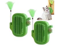 Grattoio per Gatti ad Angolo - Pettine Cactus per Gatti a Pelo Lungo con Set di 2 | Giocattolo Con Piume E Catnip Per Stimolazione Sensoriale Arricchimento Comportamentale E Relax