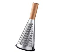 Grattugia a forma di cono in acciaio inossidabile per uso alimentare per carote, patate, formaggio, rasoio con comodo manico in legno, grattugia antiruggine per uso alimentare
