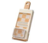 Grattugia a quattro lame per affettare alimenti con impostazioni regolabili per uno spessore personalizzato su verdure, frutta e formaggio (beige)