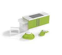 Grattugia a quattro lati a forma di cubo, alta qualità, con pratico contenitore + pelapatate e impugnatura protettiva (4 lati con lame diverse e affettatrice)