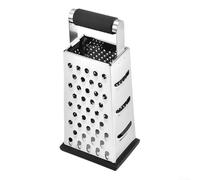 Grattugia da cucina a 4 lati, in acciaio inox, con manico, per verdure e formaggio, efficiente, multi-superficie, dal design confortevole, per cucinare e preparare i pasti (3 fori)