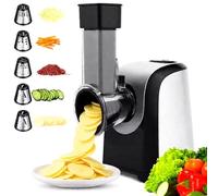 Grattugia Elettrica 150W - 5-in-1 Multifunzione | Taglia Verdure con 5 Dischi | Per Frutta, Verdure, Formaggio