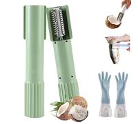 Grattugia elettrica per cocco 2026, grattugia per cocco portatile e senza fili, trituratore automatico rotante antispruzzo per cucina, rullo elettrico in acciaio inossidabile per cocco (Green)