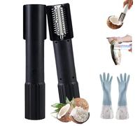 Grattugia elettrica per cocco 2026, grattugia per cocco portatile e senza fili, trituratore automatico rotante antispruzzo per cucina, rullo elettrico in acciaio inossidabile per cocco (Black)