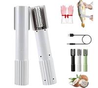 Grattugia elettrica per cocco, portatile, raschietto per cocco, pelapatate, batteria a lunga durata/impermeabile, grattugia da cucina rotante anti-schizzi wireless per cocco e pesce (B)